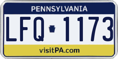 PA license plate LFQ1173