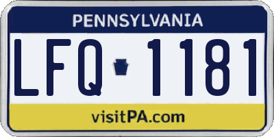 PA license plate LFQ1181