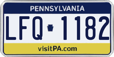 PA license plate LFQ1182