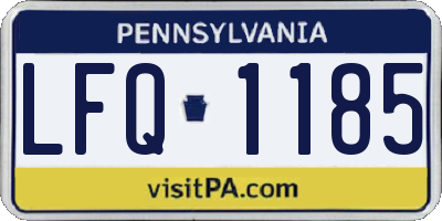 PA license plate LFQ1185