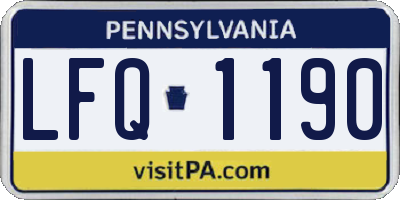 PA license plate LFQ1190