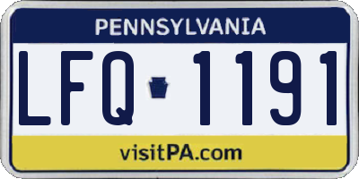 PA license plate LFQ1191