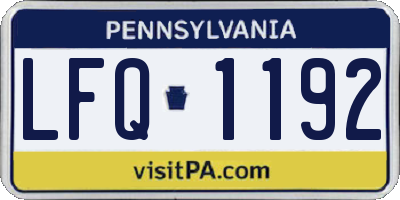 PA license plate LFQ1192