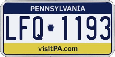 PA license plate LFQ1193