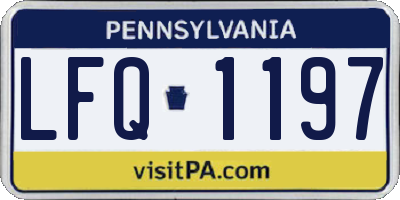 PA license plate LFQ1197