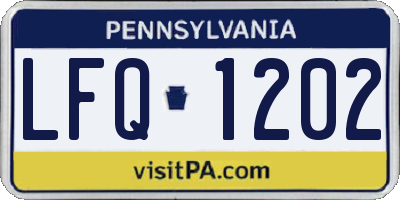 PA license plate LFQ1202