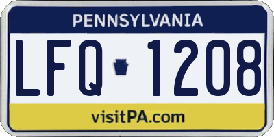 PA license plate LFQ1208