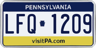 PA license plate LFQ1209
