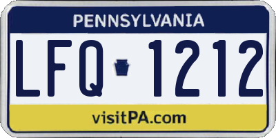 PA license plate LFQ1212