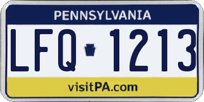 PA license plate LFQ1213