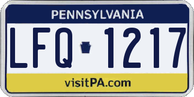 PA license plate LFQ1217