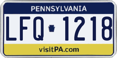 PA license plate LFQ1218