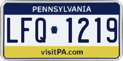 PA license plate LFQ1219