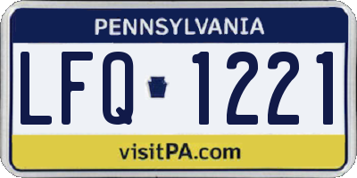 PA license plate LFQ1221