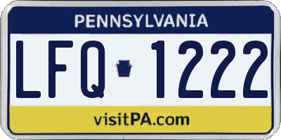 PA license plate LFQ1222