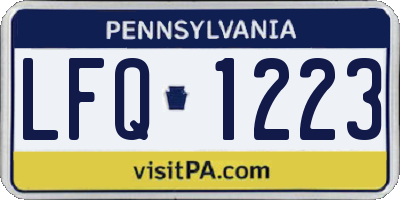 PA license plate LFQ1223