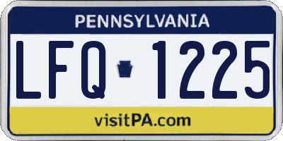 PA license plate LFQ1225