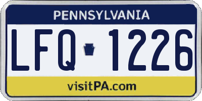 PA license plate LFQ1226