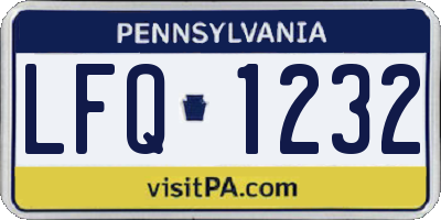 PA license plate LFQ1232