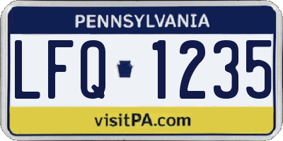 PA license plate LFQ1235