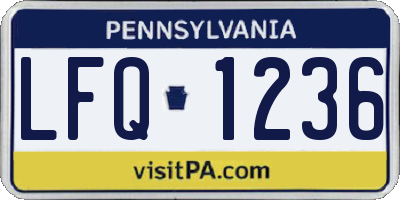 PA license plate LFQ1236