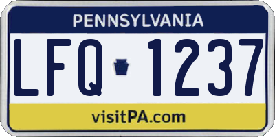 PA license plate LFQ1237