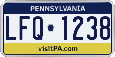 PA license plate LFQ1238