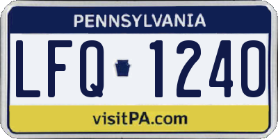 PA license plate LFQ1240