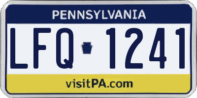 PA license plate LFQ1241