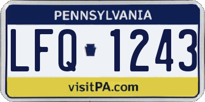 PA license plate LFQ1243