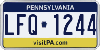 PA license plate LFQ1244