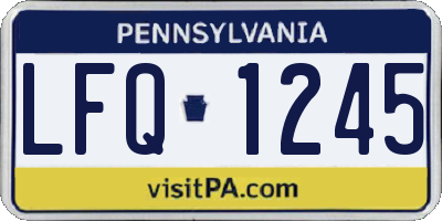 PA license plate LFQ1245