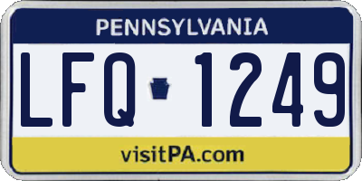PA license plate LFQ1249