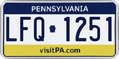 PA license plate LFQ1251
