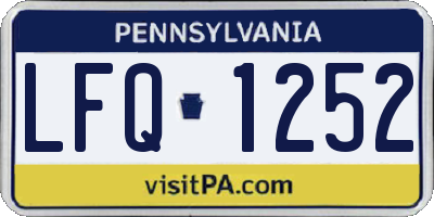 PA license plate LFQ1252