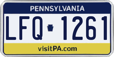 PA license plate LFQ1261