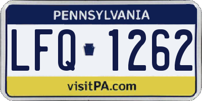 PA license plate LFQ1262