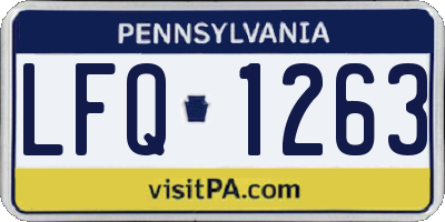 PA license plate LFQ1263