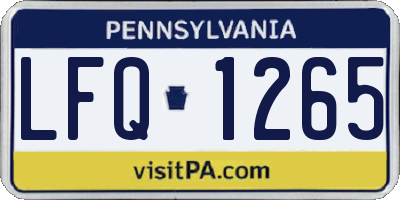 PA license plate LFQ1265
