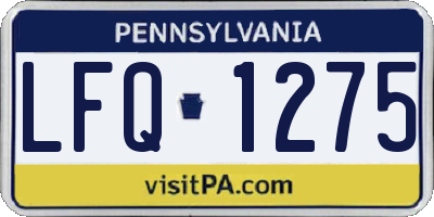 PA license plate LFQ1275