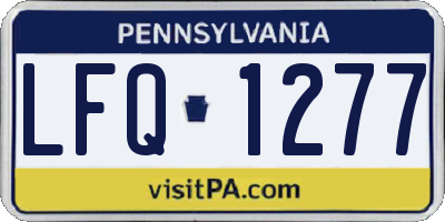 PA license plate LFQ1277