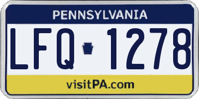PA license plate LFQ1278