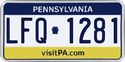 PA license plate LFQ1281
