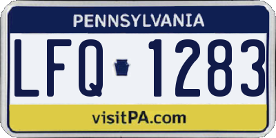 PA license plate LFQ1283