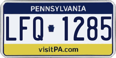 PA license plate LFQ1285
