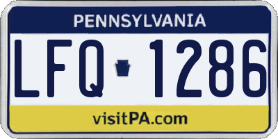 PA license plate LFQ1286