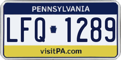 PA license plate LFQ1289