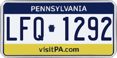 PA license plate LFQ1292