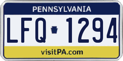 PA license plate LFQ1294