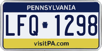 PA license plate LFQ1298